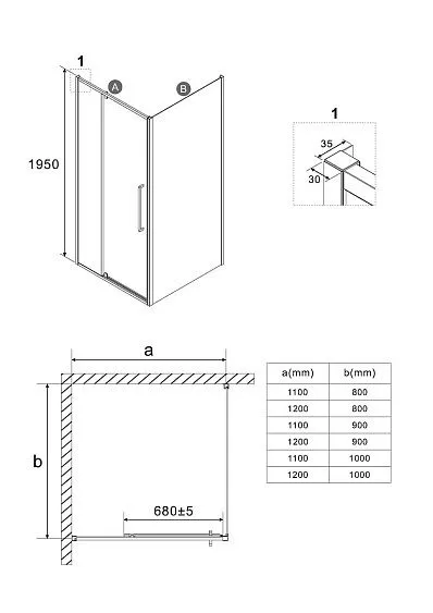 Душевое ограждение NIAGARA NG-35-11AGR-A80GR-34