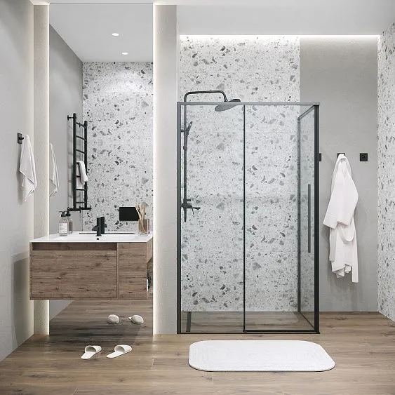 Душевое ограждение GROSSMAN 100.K33.01.100.21.00-200.K33.01.80.21.00 черный матовый