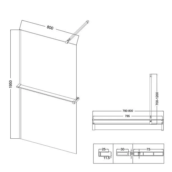 Душевая перегородка NIAGARA NG-670-80ВLACK