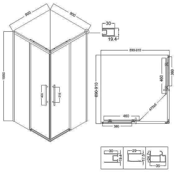 Душевое ограждение NIAGARA NG-6629-34