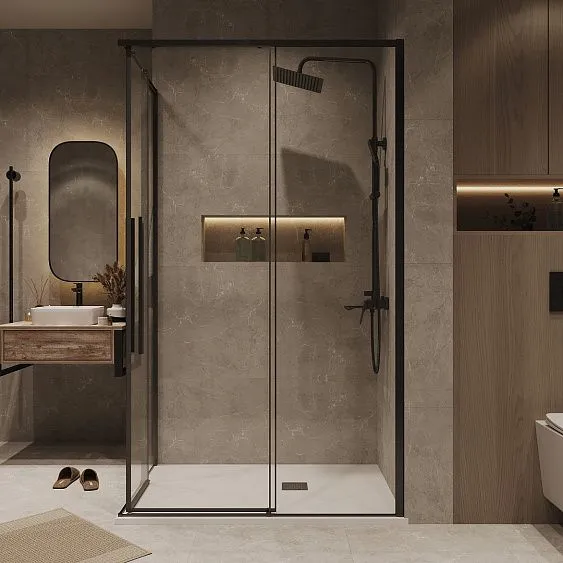 Душевое ограждение GROSSMAN 1/2.K33.01.11.42.00-1/2.K33.01.90.42.00 графит сатин