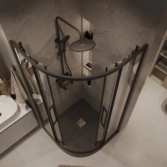 Душевое ограждение GROSSMAN 301.K33.02.9090.21.00 черный матовый