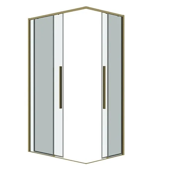Душевое ограждение GROSSMAN 1/2.K33.01.11.32.00-1/2.K33.01.80.32.00 золото сатин