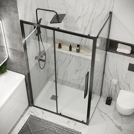 Душевое ограждение GROSSMAN 100.K33.02.100.42.00-200.K33.02.100.42.00 графит сатин