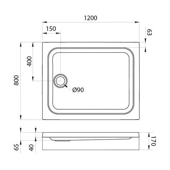 Душевой поддон NIAGARA NG-120-80QRUS
