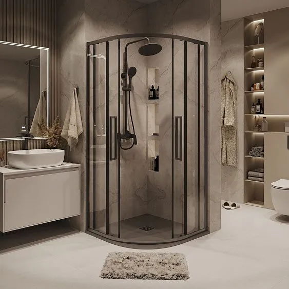 Душевое ограждение GROSSMAN 301.K33.02.9090.42.00 графит сатин