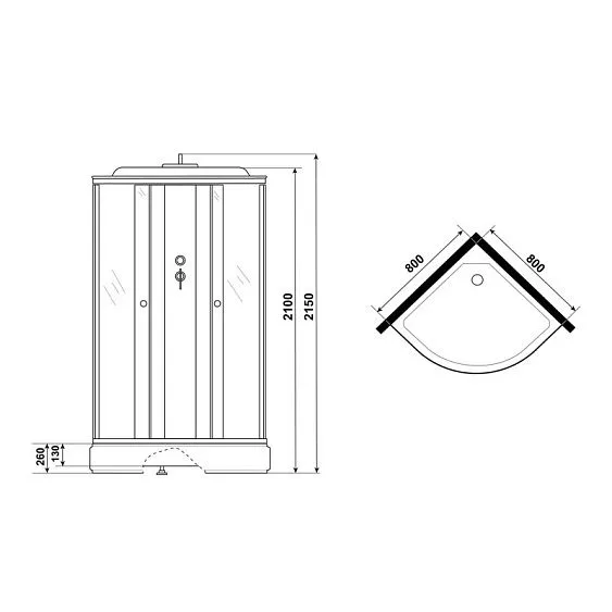 Душевая кабина NIAGARA Eco E80/26/BLACK