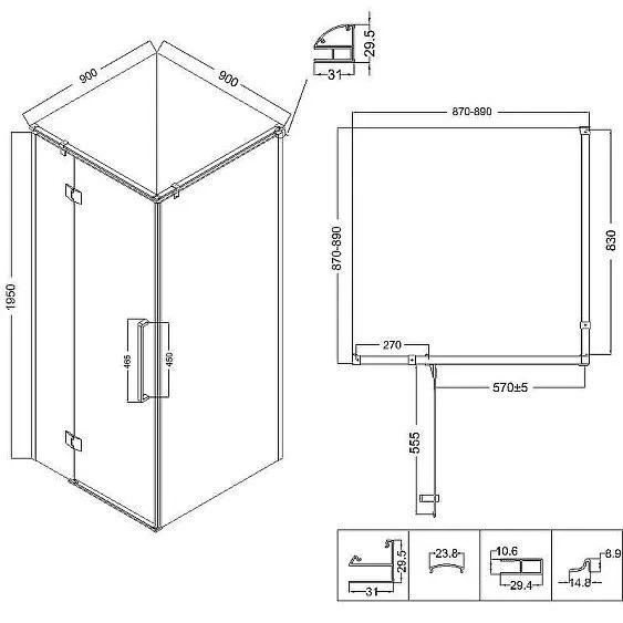 Душевое ограждение NIAGARA NG-6631-34
