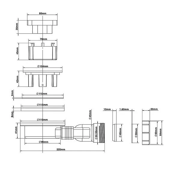 Сифон GROSSMAN GR-S91 для поддона GROSSMAN Strong
