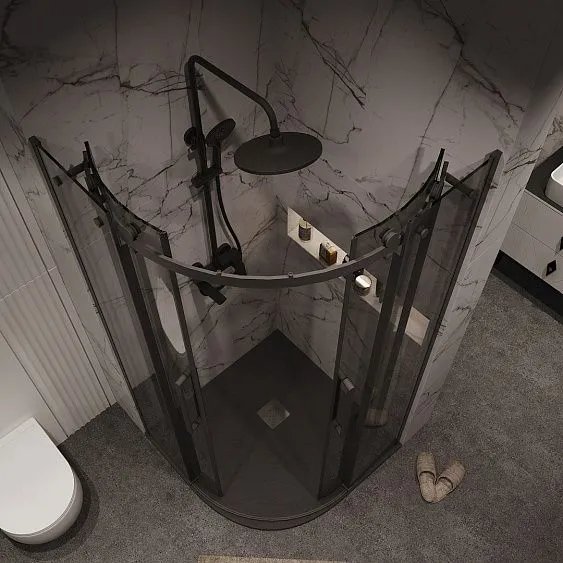 Душевое ограждение GROSSMAN 301.K33.04.1010.21.10 черный матовый