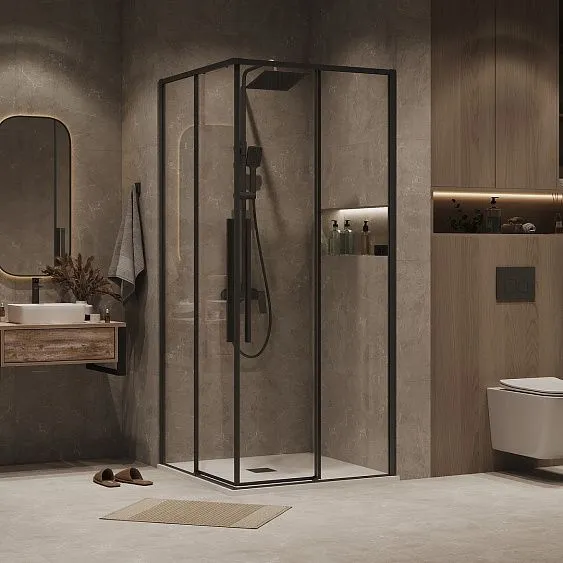 1/2 душевого ограждения GROSSMAN 1/2.K33.01.80.21.00 черный матовый