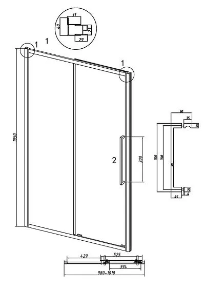 Дверь GROSSMAN 100.K33.02.100.10.00 хром