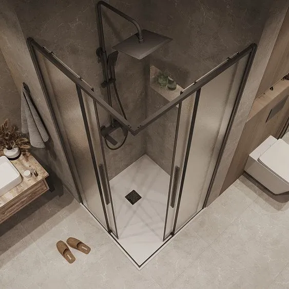 1/2 душевого ограждения GROSSMAN 1/2.K33.01.80.21.02 черный матовый