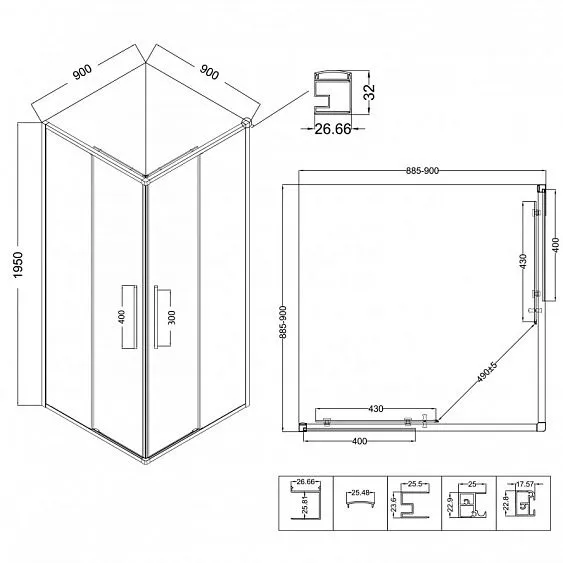 Душевое ограждение NIAGARA NG-6623-34