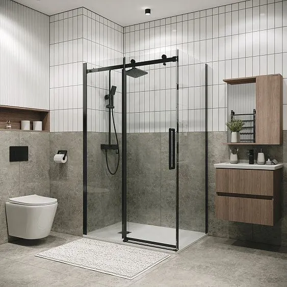 Душевое ограждение GROSSMAN 100.K33.04.120.42.00-200.K33.04.80.42.00 графит сатин