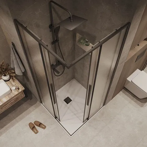 1/2 душевого ограждения GROSSMAN 1/2.K33.01.80L.21.02 черный матовый