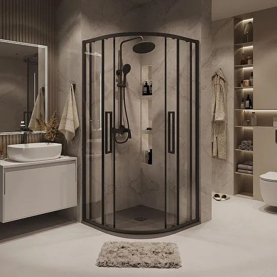 Душевое ограждение GROSSMAN 301.K33.02.9090.21.00 черный матовый