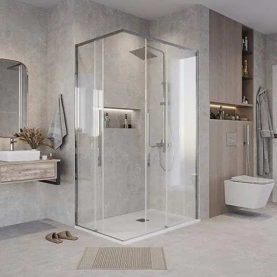 Душевое ограждение GROSSMAN 1/2.K33.01.12.10.00-1/2.K33.01.80.10.00 хром