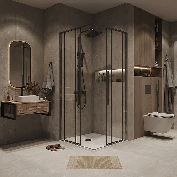 1/2 душевого ограждения GROSSMAN 1/2.K33.01.10.42.00 графит сатин