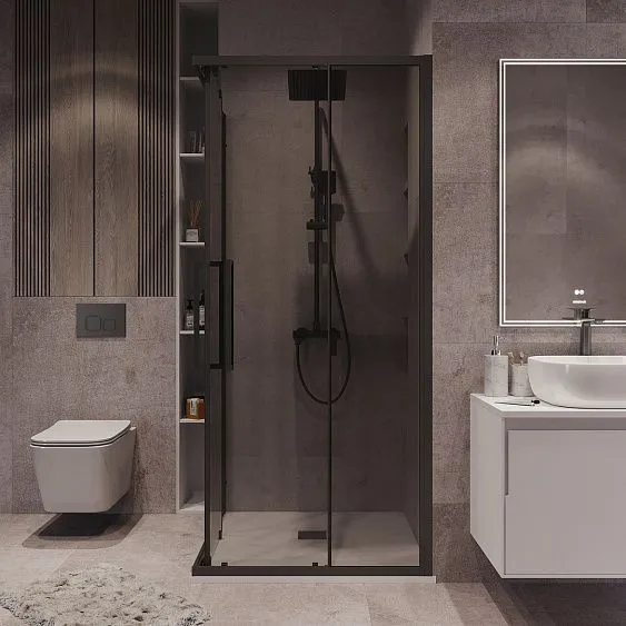 Душевое ограждение GROSSMAN 300.K33.02.9090.21.10 черный матовый