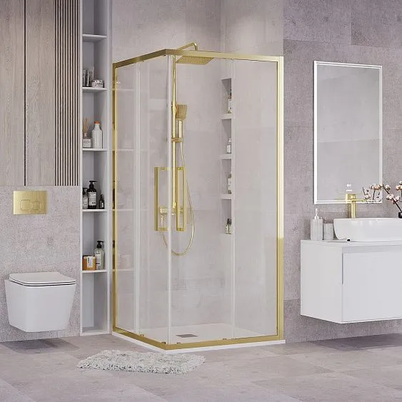 Душевое ограждение GROSSMAN 300.K33.02.8080.32.00 золото сатин