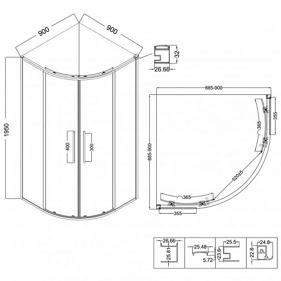 Душевое ограждение NIAGARA NG-6627-34