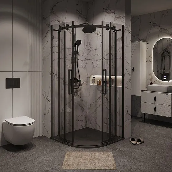 Душевое ограждение GROSSMAN 301.K33.04.9090.21.00 черный матовый