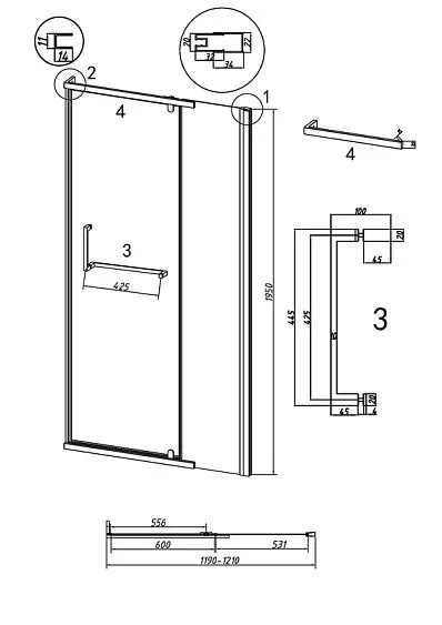 Дверь GROSSMAN 100.K33.03.120.10.00 хром