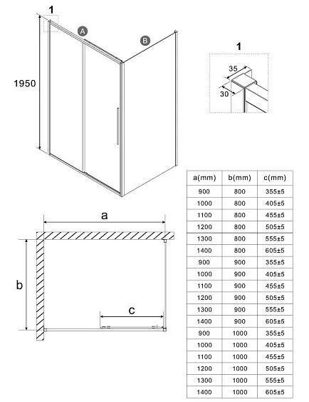 Душевое ограждение NIAGARA NG-64-11A-A100-34