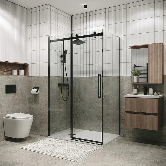 Душевое ограждение GROSSMAN 100.K33.04.150.42.00-200.K33.04.100.42.00 графит сатин