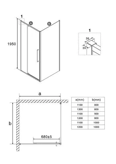 Душевое ограждение NIAGARA NG-35-11AGR-A100GR-34