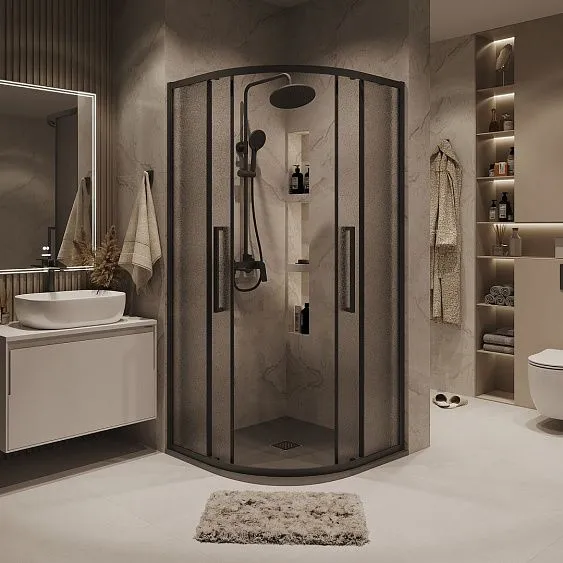 Душевое ограждение GROSSMAN 301.K33.02.8080.21.02 черный матовый