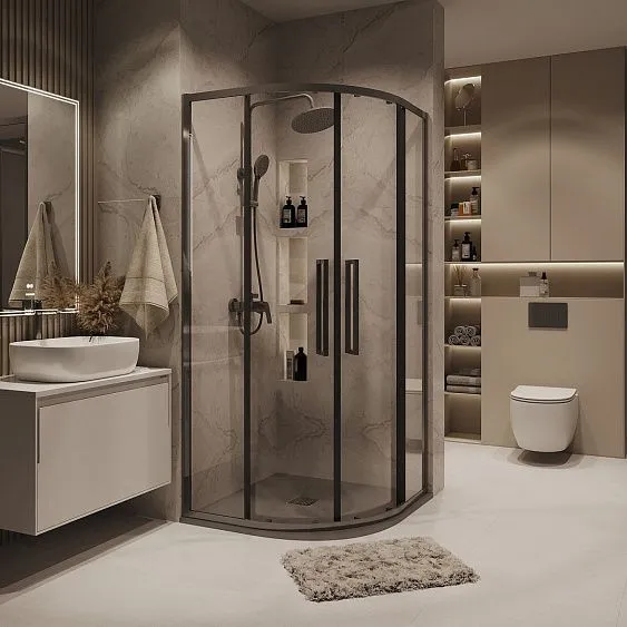 Душевое ограждение GROSSMAN 301.K33.02.9090.42.00 графит сатин