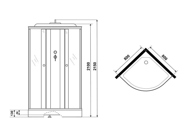 Душевая кабина NIAGARA Promo P80/13/MT