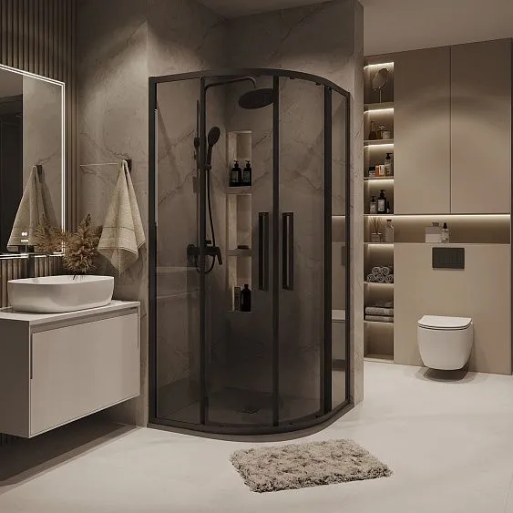 Душевое ограждение GROSSMAN 301.K33.02.1010.21.10 черный матовый