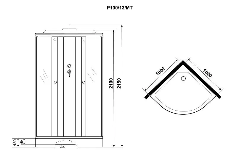 Душевая кабина NIAGARA Promo P100/13/MT