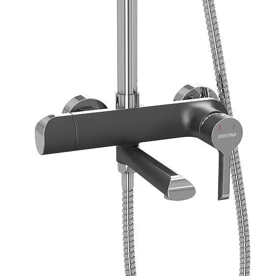 Душевая стойка GROSSMAN 500.K35.06.100/210 хром с черным