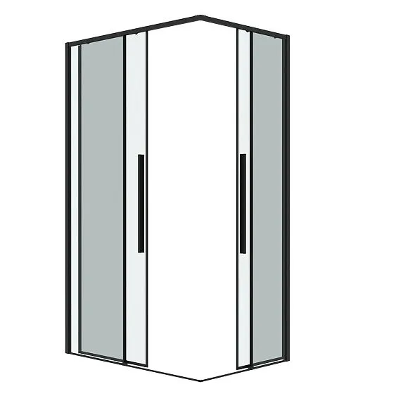 Душевое ограждение GROSSMAN 1/2.K33.01.11.21.00-1/2.K33.01.10.21.00 черный матовый
