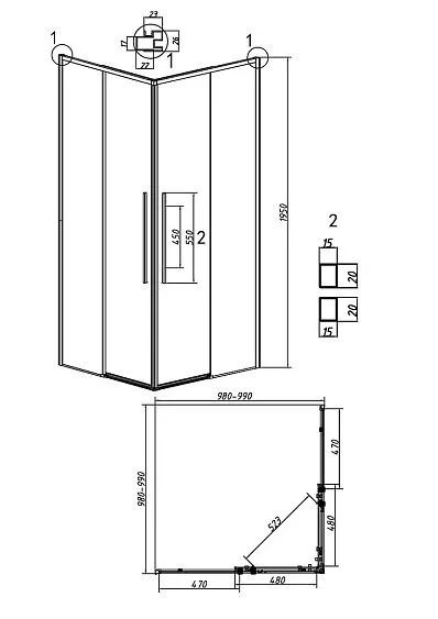 Душевое ограждение GROSSMAN 300.K33.01.1010.10.00 хром