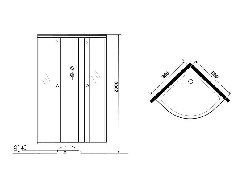 Душевая кабина NIAGARA Promo P80/13/MT/BK