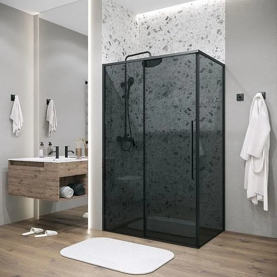 Душевое ограждение GROSSMAN 100.K33.01.100.21.10-200.K33.01.80.21.10 черный матовый