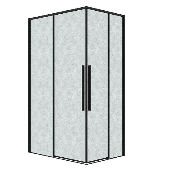 Душевое ограждение GROSSMAN 1/2.K33.01.90.21.02-1/2.K33.01.11L.21.02 черный матовый