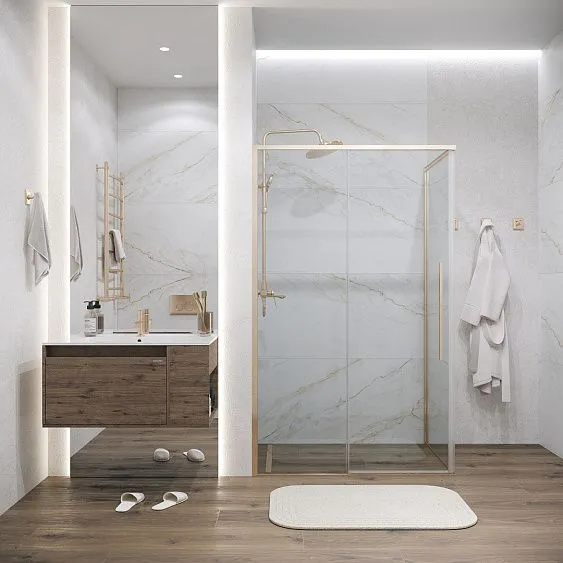 Душевое ограждение GROSSMAN 100.K33.01.110.32.00-200.K33.01.80.32.00 золото сатин