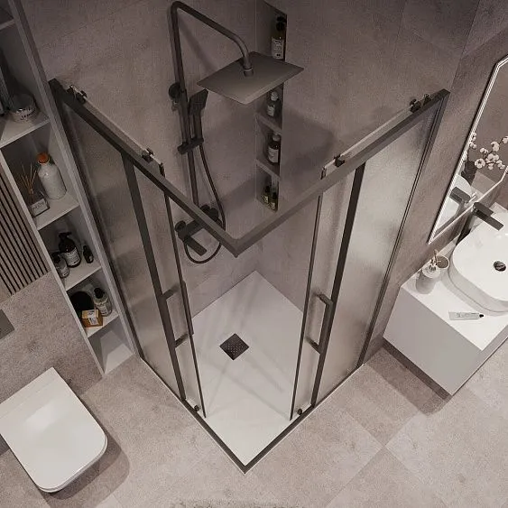 Душевое ограждение GROSSMAN 300.K33.02.1010.21.02 черный матовый