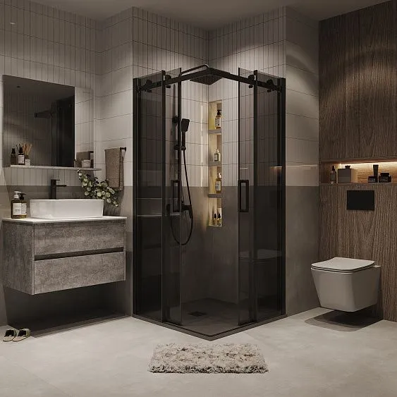 Душевое ограждение GROSSMAN 300.K33.04.8080.21.10 черный матовый