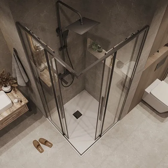 1/2 душевого ограждения GROSSMAN 1/2.K33.01.70.42.00 графит сатин