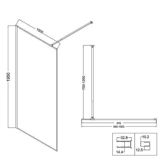 Душевая перегородка NIAGARA NG-680-10BLACK