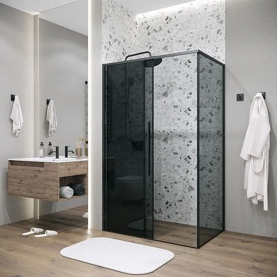 Душевое ограждение GROSSMAN 100.K33.01.120.21.10-200.K33.01.90.21.10 черный матовый