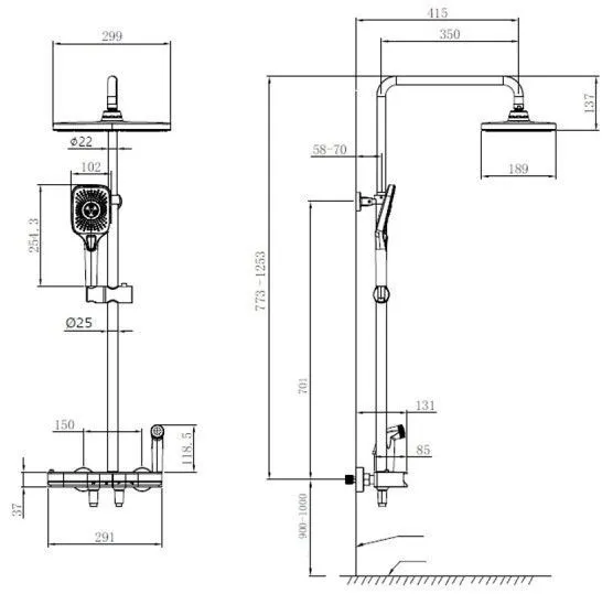 Душевая система OULIN OL-HT-2603