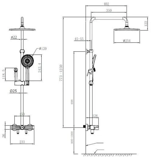 Душевая система OULIN OL-HT-2605